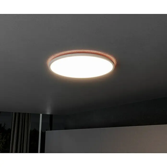 Brilliant LED-Deckenleuchte rund Tanida rund - 22 W, Ø x H: 42 x 2,6 cm, Weiß, Kaltweiß - Eine moderne, runde Deckenleuchte erhellt den Raum mit ihrem hellen Licht und sorgt für eine angenehme Atmosphäre.
