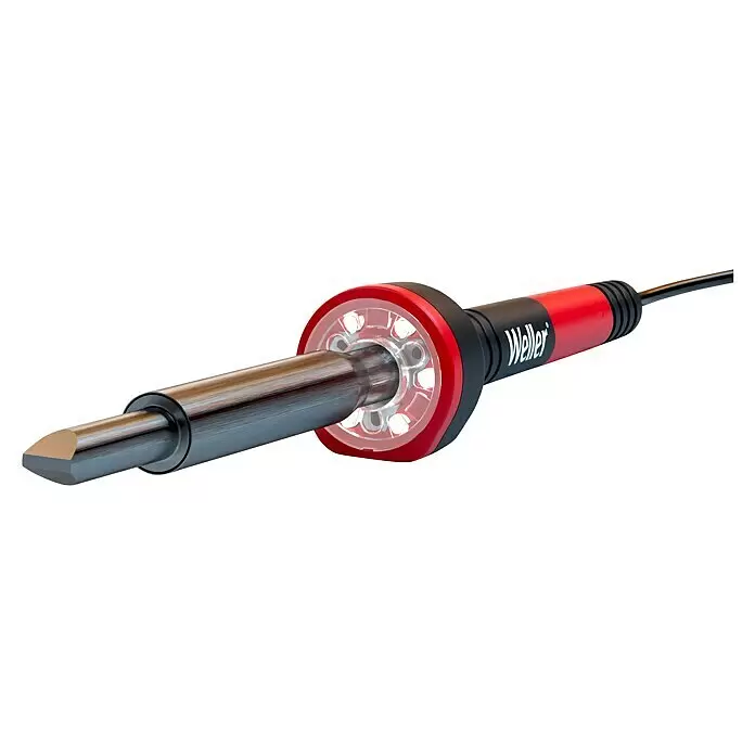 Weller Lötkolben WLIR3023C - Höchsttemperatur: 750 °C, 30 W - Rot-schwarzer Weller Lötkolben mit Metallspitze und klarem, beleuchtetem Rundteil. Ergonomisches Lötwerkzeug.