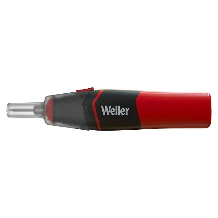 Weller Lötkolben WLIBAK8 - Arbeitstemperatur: 485 °C - Rot-schwarzer Weller Lötkolben mit transparenter Spitze und rotem Zündschalter.