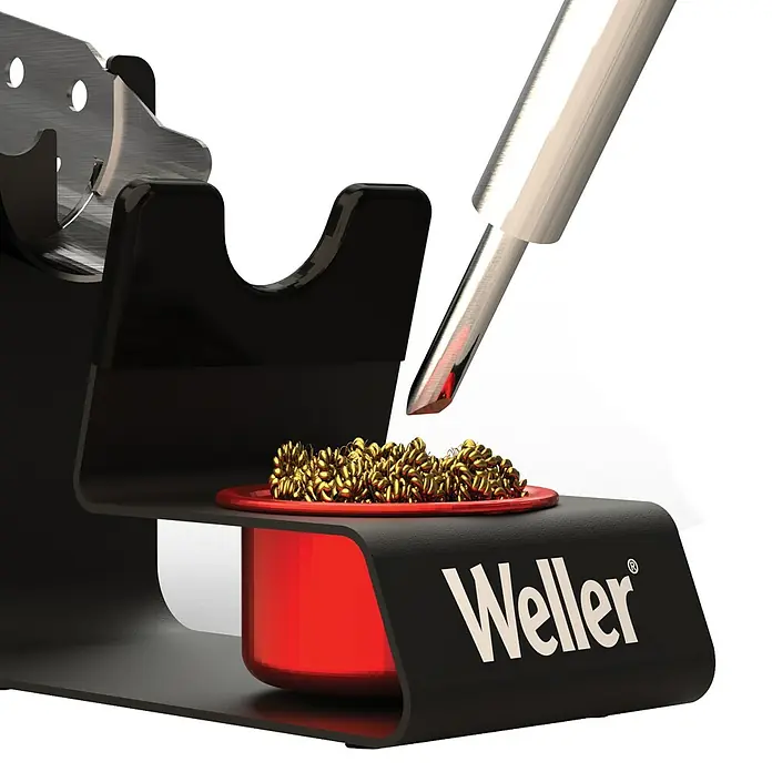 Weller Lötkolbenhalterung WLACCH1 - Geeignet für: Lötarbeiten - Lötstation Weller mit Lötkolbenreiniger aus Messingspänen. Professionelle Löttechnik für präzise Arbeiten.