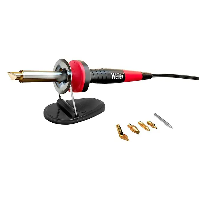 Weller Brandmal-Set WLIWBK1523C - Gesamtumfang: 8 -tlg. - Das Weller WSB25WB 25-Watt-Holzbrennset mit verschiedenen Spitzen und Ständer für Hobbybastler und Holzbearbeitungsprojekte.