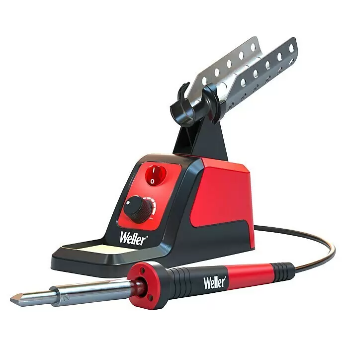 Weller Lötstation WLSK8023C - Höchsttemperatur: 900 °C - Weller Lötstation rot-schwarz mit silbernem Lötkolbenhalter und passendem Lötkolben.