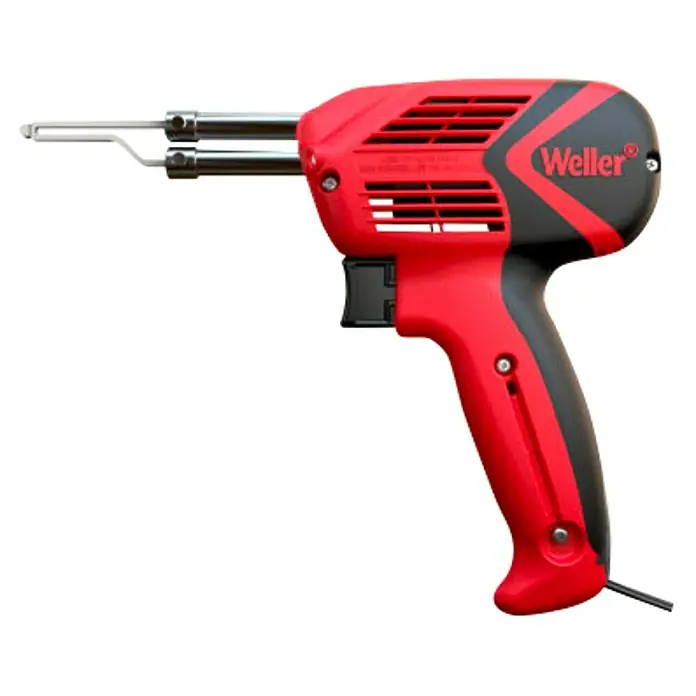 Weller Lötpistole WLG9400K23C - Arbeitstemperatur: 480 °C - Eine rote Weller Lötpistole mit schwarzem Griff vor schwarzem Hintergrund.
