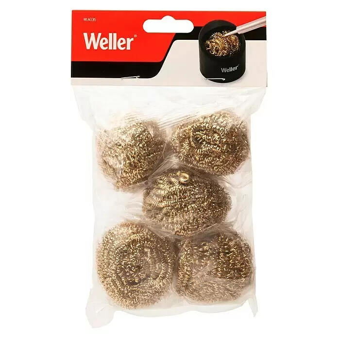 Weller Lötspitzenreiniger WLACCBS-02 - Geeignet für: Lötarbeiten - Packung mit 5 Messingdrahtschwämmen zur Weller Lötspitzenreinigung.