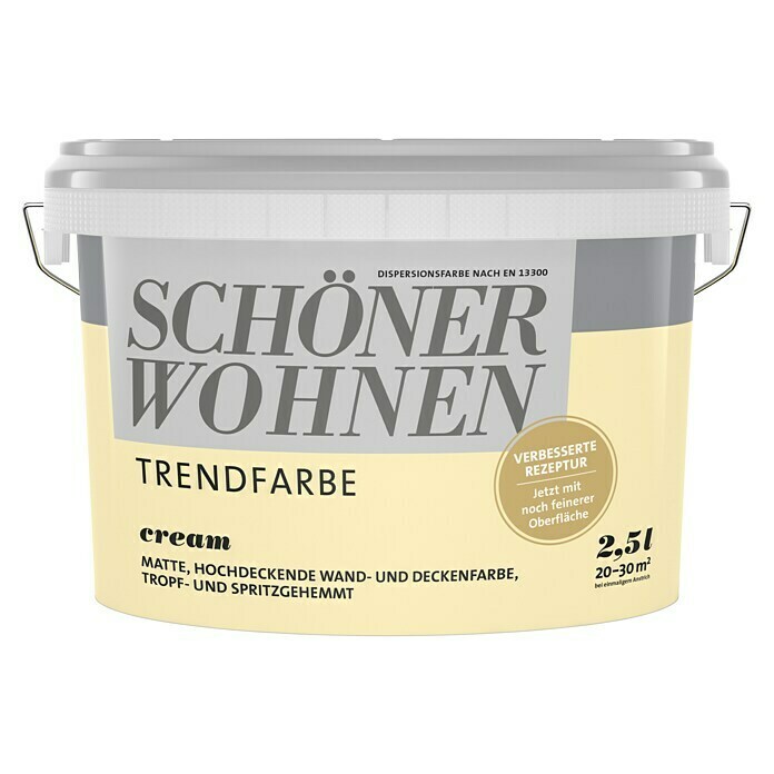 Schöner Wohnen Wandfarbe Trendfarbe (Cream, 2,5 l, Matt)
