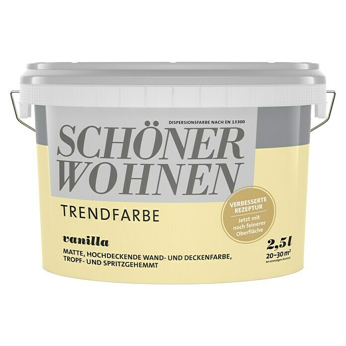 Schöner Wohnen Wandfarbe Trendfarbe (Vanilla, 2,5 l, Matt)