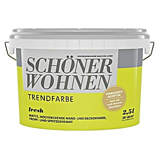 SCHÖNER WOHNEN-Farbe Wandfarbe Trendfarbe (Fresh, 2,5 l, Matt, Konservierungsmittelfrei)