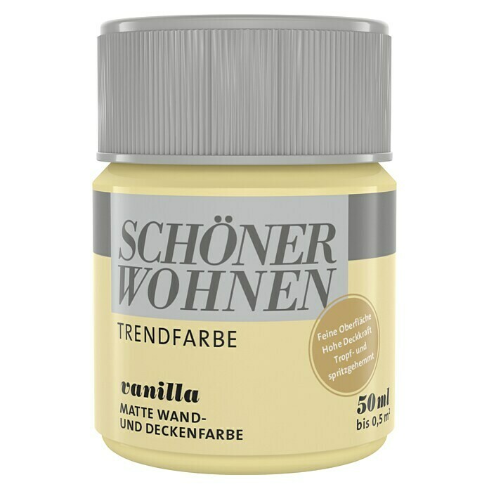 Schöner Wohnen Wandfarbe Trendfarbe Tester (Vanilla, 50 ml, Matt)