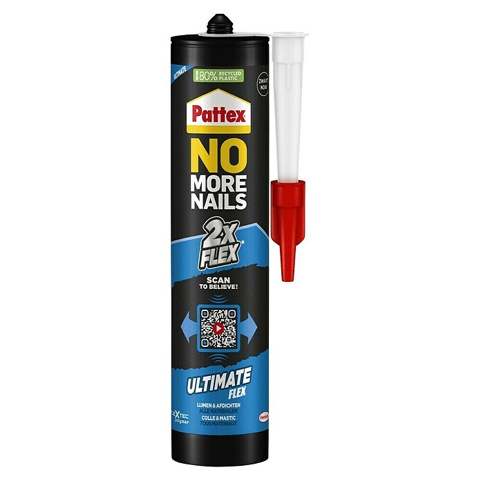 Pattex Montagelijm No More Nails Ultimate Flex (390 g, Zwart) BAUHAUS