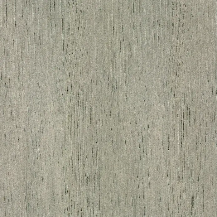 Profiles and more Sockelleiste KU51L Versailles - 240 cm x 15 mm x 50 mm - Das Bild zeigt eine Nahaufnahme der Holzmaserung. Die Oberfläche ist grau und weist feine, dunkle Linien auf, die die natürliche Struktur betonen.