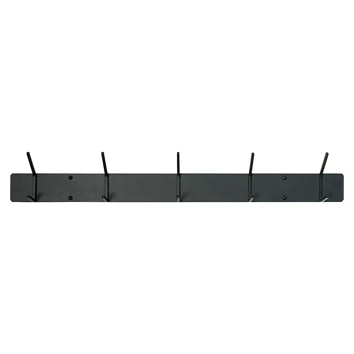 Spinder Design Garderobenleiste Fusion 5 - L x B x H: 60 x 700 x 120 mm, Anzahl Haken: 5 Stk., Schwarz - Schwarze Wandgarderobe mit fünf Haken zur stilvollen Aufbewahrung von Jacken, Hüten und Accessoires.