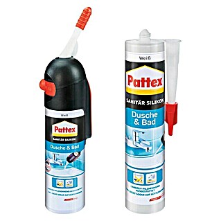 Pattex Sanitär-Silikon Dusche & Bad (Weiß, 2 Stk., 300 ml)