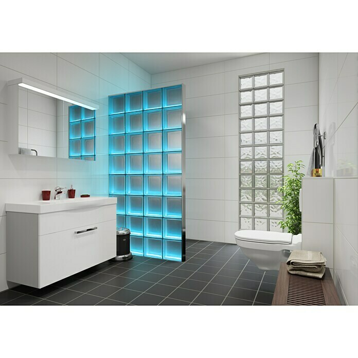 Fuchs Design Glasbaustein Komplettset Light my WallB x H: 78 x 175,5 cm, Weiß, Wolke Mood Shot