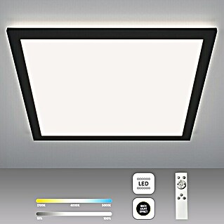 Brilliant LED-Deckenleuchte Tanida (24 W, L x B x H: 42 x 42 x 2,6 cm, Schwarz, Kaltweiß)