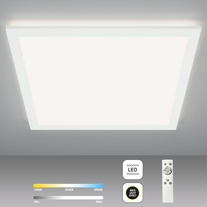 Brilliant LED-Deckenleuchte Tanida (24 W, L x B x H: 42 x 42 x 2,6 cm,  Weiß, Mehrfarbig) | BAUHAUS