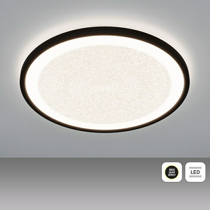 Brilliant LED-Deckenleuchte rund Tanida (22 W, Ø x H: 29,5 x 2,5 cm, Schwarz, Neutralweiß) | BAUHAUS