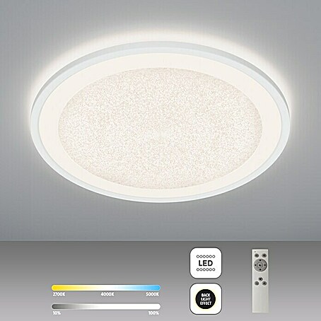 Brilliant LED-Deckenleuchte rund Tanida (31 W, Ø x H: 42 x 2,5 cm, Weiß, Mehrfarbig)