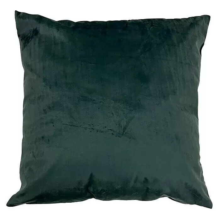 Kissen Meike - Darkest Spruce, 45 x 45 cm, 100 % Polyester - Weiches, dunkelgrünes Samtkissen.