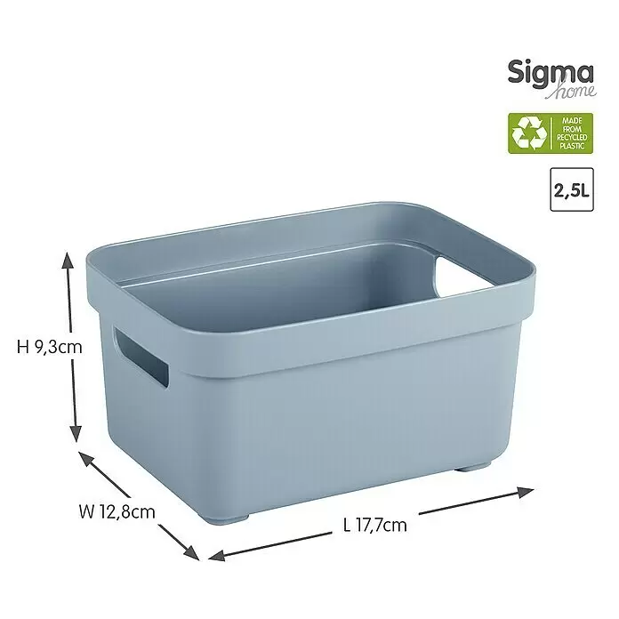 Sunware Aufbewahrungsbox Sigma HomeL x B x H: 17,7 x 12,8 x 9,3 cm, Kunststoff, Blaugrau
