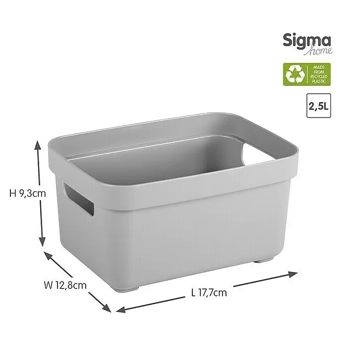 Sunware Aufbewahrungsbox Sigma HomeL x B x H: 17,7 x 12,8 x 9,3 cm, Kunststoff, Hellgrau