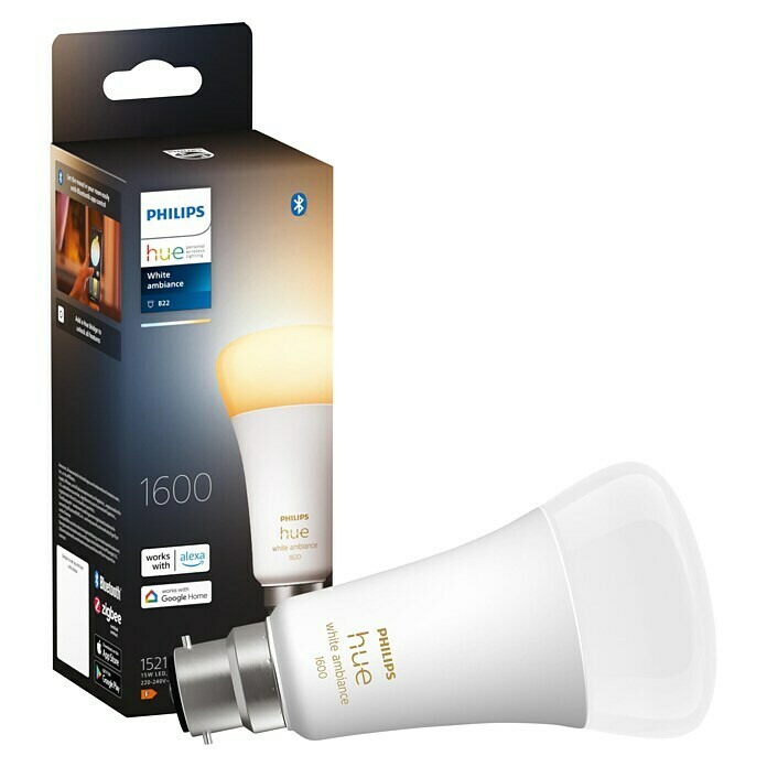 Philips Hue Smart-LED-Lampen Set White Ambiance (E27, Dimmbar, Warmweiß, 1.600 lm, 13 W, 1 Stk.) | BAUHAUS