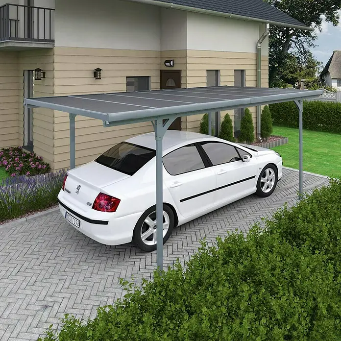 Palram – Canopia Carport Verona 5000 - Medidas ext. (An x Pr): 5,04 x 2,99 m, Aluminio, Carport adecuado para: Turismos - Diseño de carport: Una solución elegante para el refugio del coche.