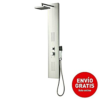 Universal de Grifería Panel de ducha de hidromasaje Granada (Altura: 145 cm, Con grifo monomando, Plata)