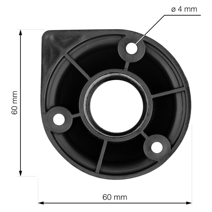 Walteco Postolje za namještaj  (Ø x V: 4,5 x 15 cm, Nosivost: 250 kg, Plastika, Crna) | BAUHAUS