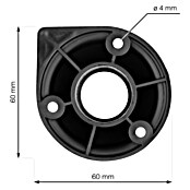 Walteco Postolje za namještaj  (Ø x V: 4,5 x 15 cm, Nosivost: 250 kg, Plastika, Crna) | BAUHAUS