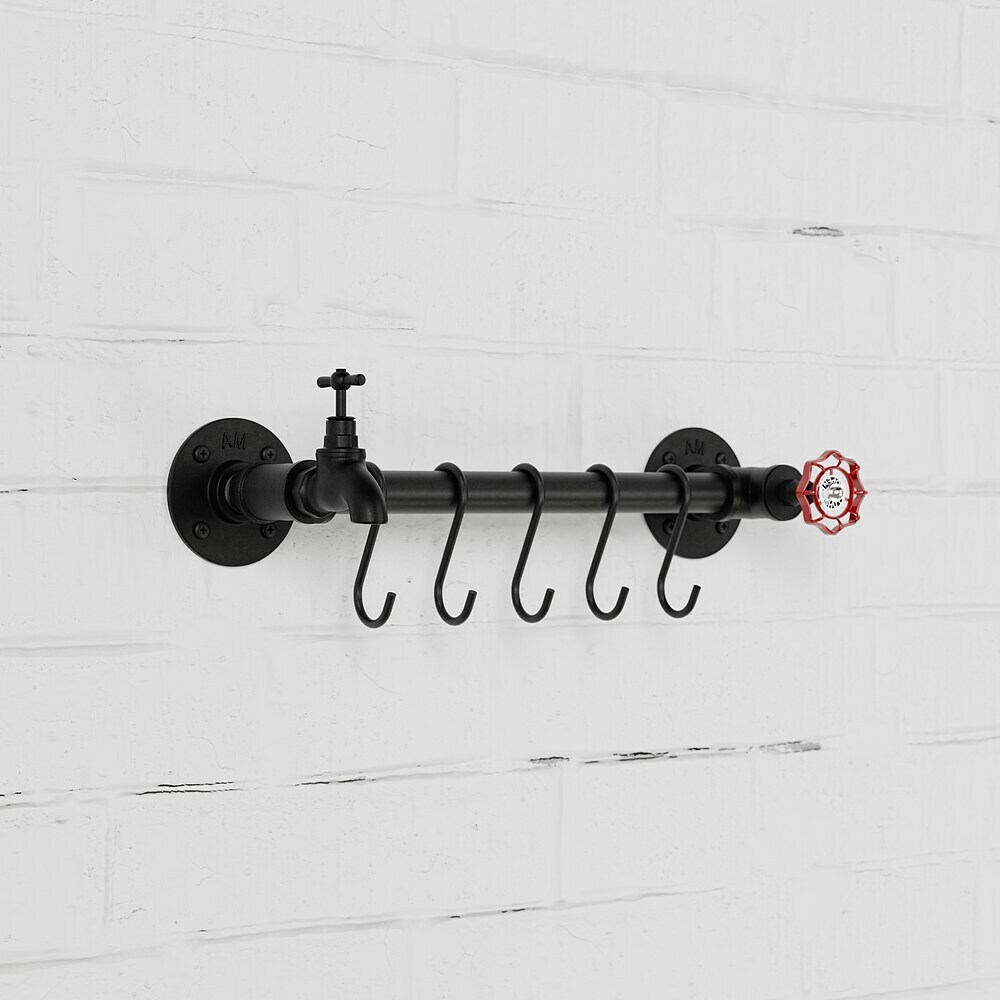 Edelstahl Stange Edelstahl-Hängeleiste Mit 6 Beweglichen Haken – 40 Cm – Rostfrei – Für Küche, Bad & Werkstatt – Platzsparendes Aufbewahrungstool