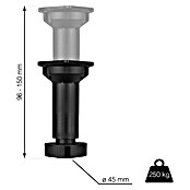 Walteco Postolje za namještaj  (Ø x V: 4,5 x 15 cm, Nosivost: 250 kg, Plastika, Crna) | BAUHAUS