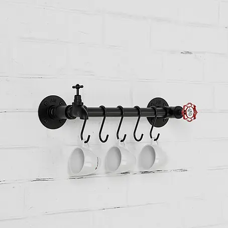Walteco Rusticline Garderobenleiste mit Haken