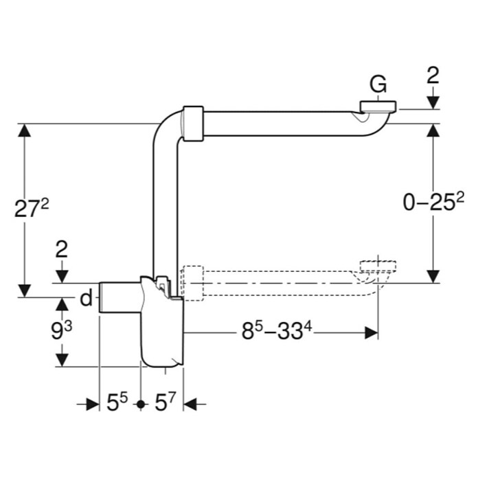 Geberit Sifon  (1 ¼″, Premer: 32 mm, Plastika) | 4040 - Sifons/Abläufe/Ablaufgarnituren | DCDA - Wasserinstallation | DCD - Sanitärinstallation | DC - Sanitärinstallation | D - Sanitär | BAUHAUS