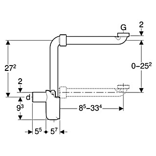 Geberit Sifon (1 ¼″, Premer: 32 mm, Plastika)