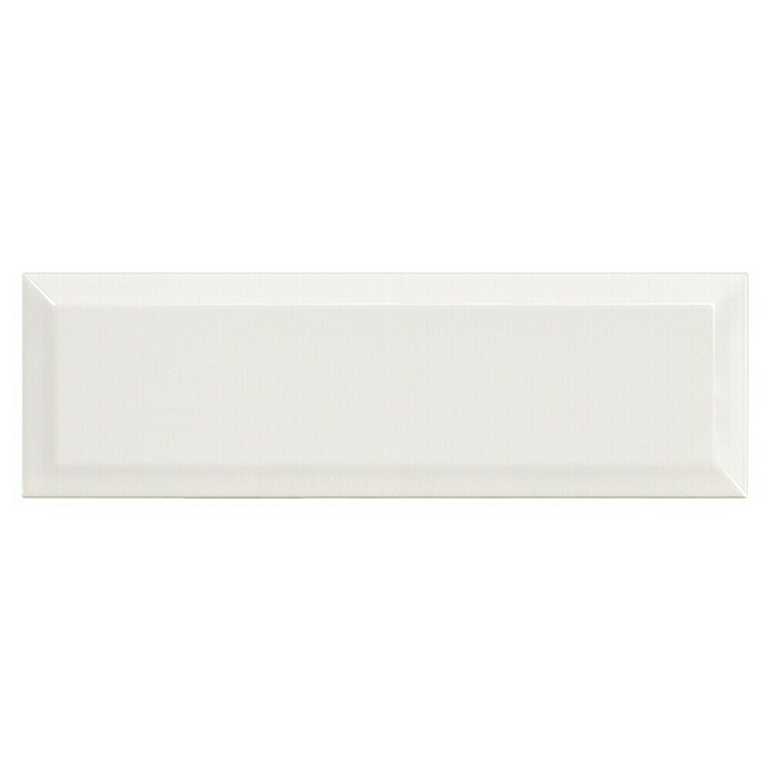 Wandfliese Metro Biselado  (9,8 x 29,8 cm, Weiß, Glänzend)