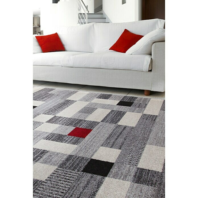 Vloerkleed Casa E (Grijs, rood, 150 x 220 cm) | BAUHAUS