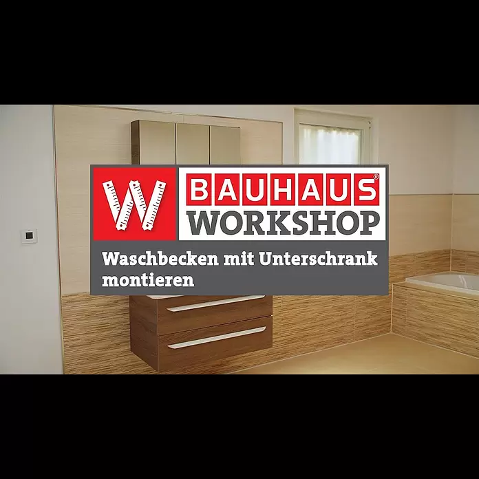 Riva Compact Badmöbel-Set61,7 cm, Weiß - Waschbecken mit Unterschrank und Spiegelschrank montieren [Anleitung] | BAUHAUS Workshop