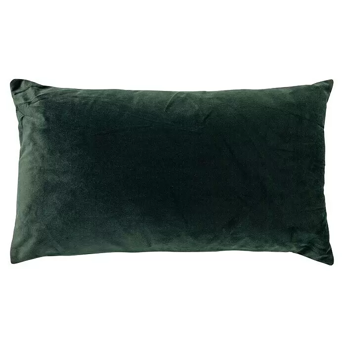 Kissen Armin - Greener Pastures, 50 x 30 cm, 100 % Polyester - Rechteckiges dunkelgrünes Samtkissen.