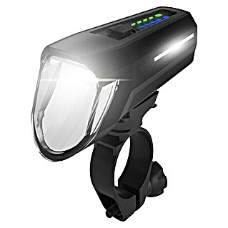 Fischer Fahrradbeleuchtungs-Set (LED, Schwarz, Lichtstärke: 110 Lux, Lenkerhalter mit Schnellbefestigung (Frontlicht))