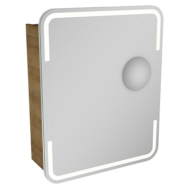 Camargue Stella LED-Spiegelschrank  (Berg Eiche, DIN Anschlag: Links)