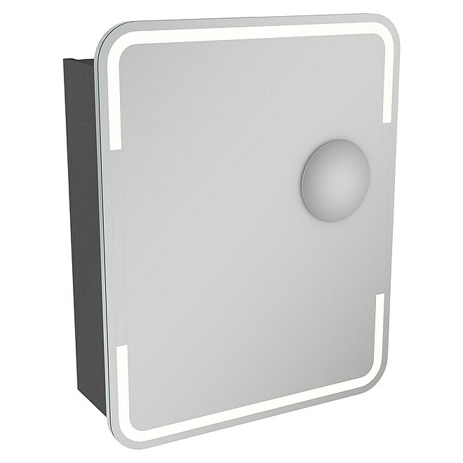 Camargue Stella LED-Spiegelschrank  (Grafit, DIN Anschlag: Rechts)