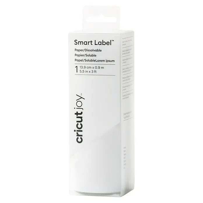 Cricut Joy Aufkleber Smart Label Auflösbar - 1 Stk., Weiß, 13,9 x 90 cm - Verpackung von Cricut Joy Smart Label Papier/wasserlösliches Etikett, 13,9 cm x 0,9 m, ideal zum Beschriften von Lebensmitteln.
