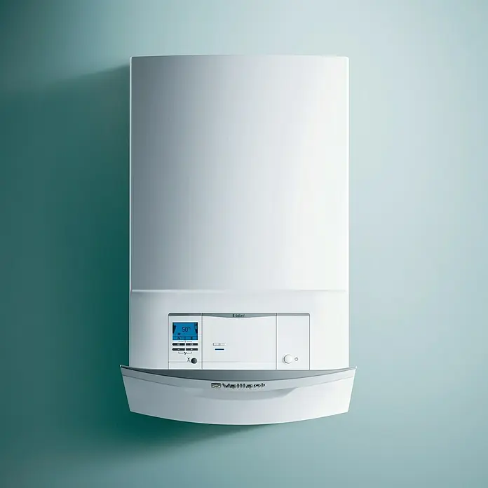 Vaillant Caldera EcoTEC Plus VMW 246 N - 24 kW, 10 l, Display multifunción - Caldera Vaillant montada en pared.
