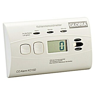 Gloria Kohlenmonoxidmelder (L x B x H: 116 x 72 x 40 mm, Batterielaufzeit: 10 Jahre)