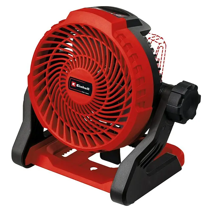Einhell Power X-Change 18V Akku-Ventilator GE-CF 18/2200 Li - Solo - 18 V, Ohne Akku - Roter und schwarzer Einhell Akku-Ventilator für flexible Kühlung, ideal für Baustellen oder den mobilen Einsatz.