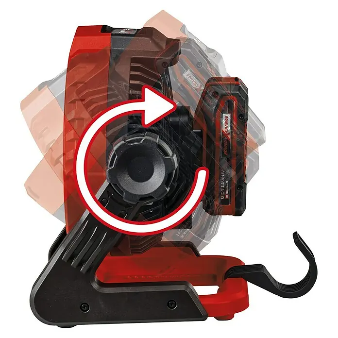 Einhell Power X-Change 18V Akku-Ventilator GE-CF 18/2200 Li - Solo - 18 V, Ohne Akku - Die flexible Akku-Lampe mit Drehfunktion für optimale Ausleuchtung und einfache Ausrichtung bei verschiedensten Arbeiten.