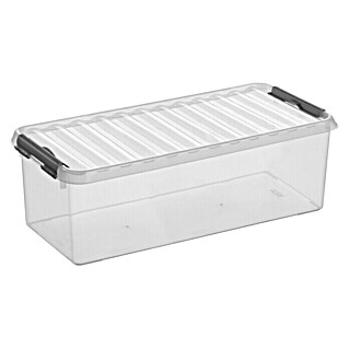 Sunware Aufbewahrungsbox Q-Line (L x B x H: 48,5 x 19 x 14,7 cm, Kunststoff, Transparent, Farbe Griff: Schwarz)