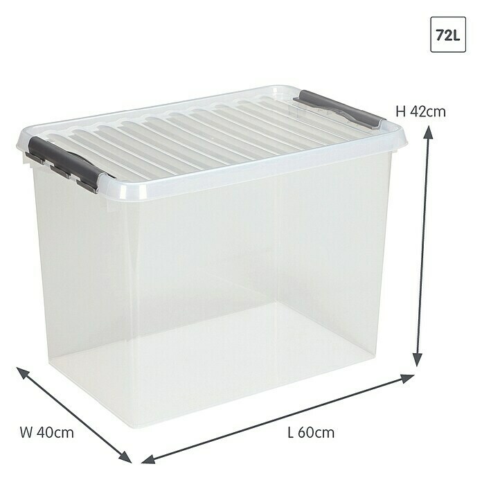 60 Liter Box mit Deckel transparent Rollen finden