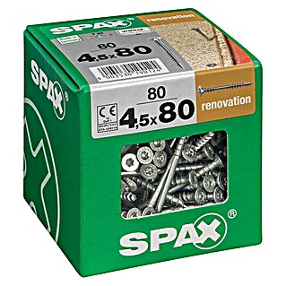 Spax Verlegeschraube T-Star Plus (Ø x L: 4,5 x 80 mm, WIROX Oberfläche, 80 Stk., Fixiergewinde)