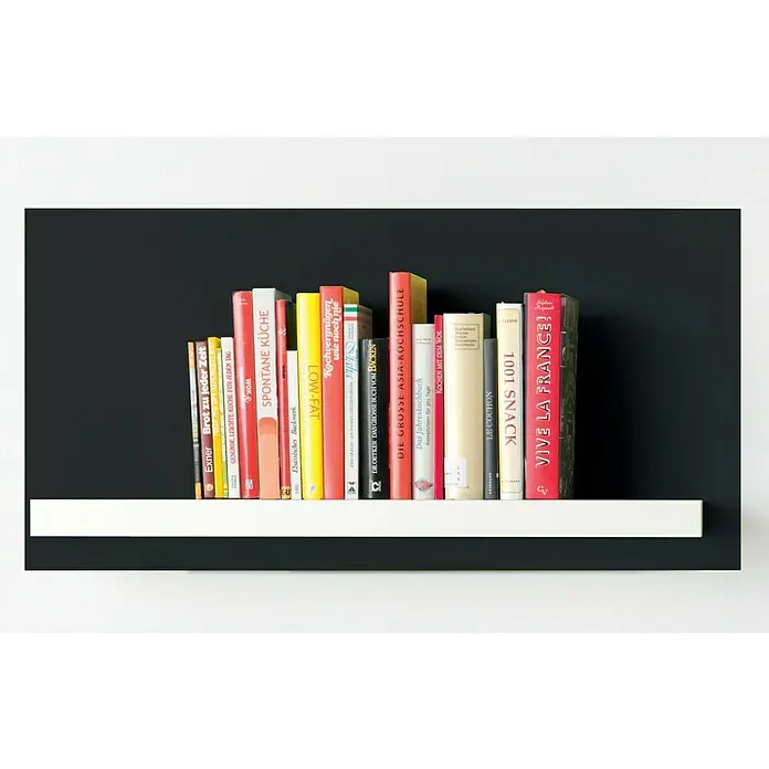 Alpina Vollton- & Abtönfarbe Color - Night Black, Matt, 250 ml, Lösemittelfrei - Bücherregal mit Kochbüchern verschiedener Genres und Stile, von Brotbacken bis zur französischen Küche.
